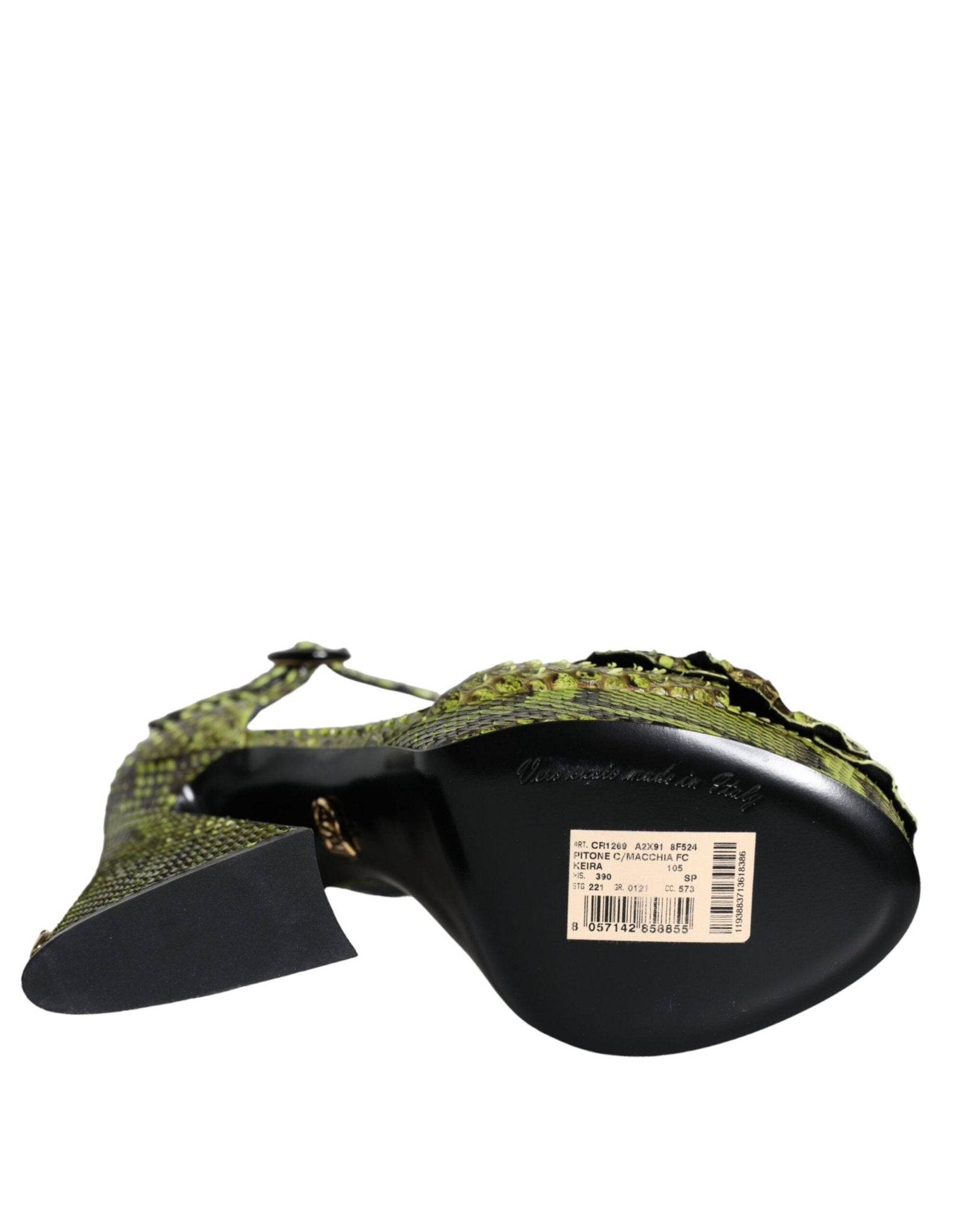 Dolce & Gabbana Green Exotic Leather Ankle Strap Heels Sandals Shoes - SMARTMARTNZ
