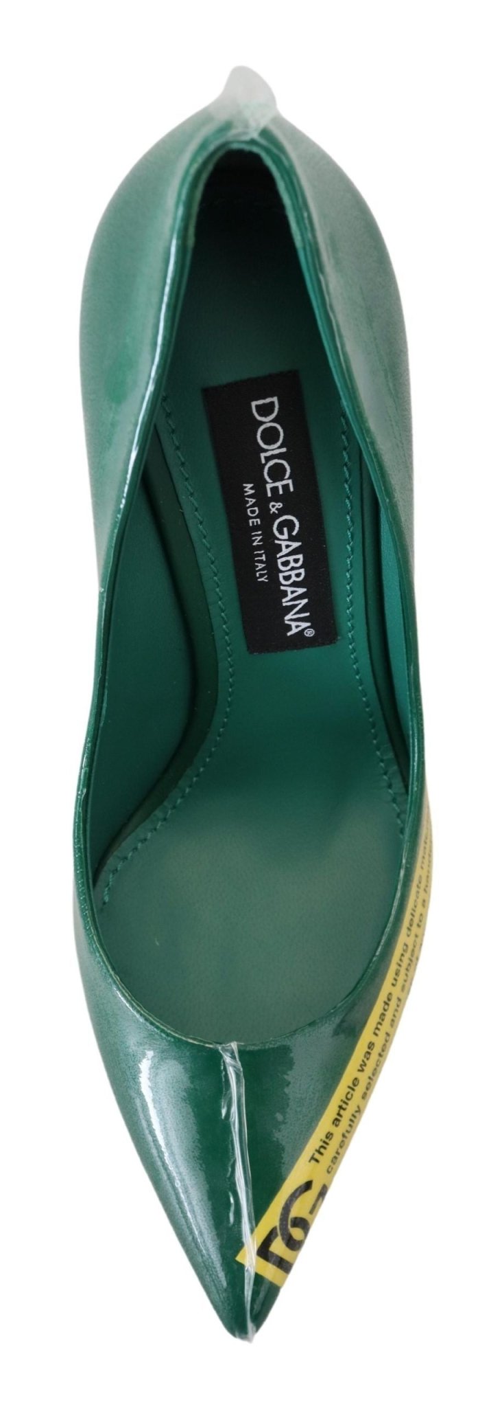 Dolce & Gabbana Green Leather Heels Pumps Plastic Shoes - SMARTMARTNZ