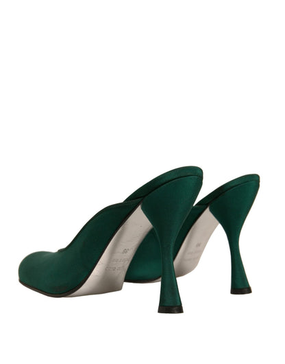 Dolce & Gabbana Green Suede Leather High Heel Pumps Shoes - SMARTMARTNZ