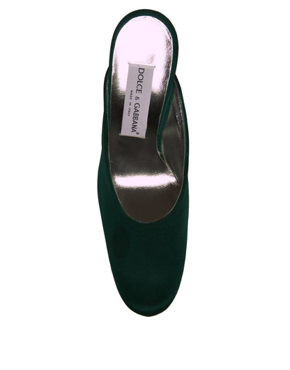 Dolce & Gabbana Green Suede Leather High Heel Pumps Shoes - SMARTMARTNZ