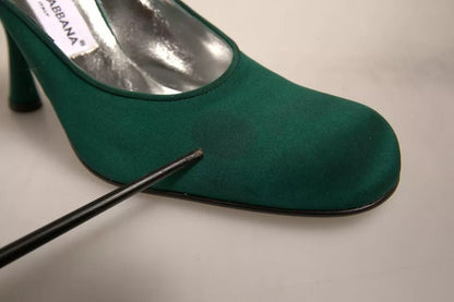 Dolce & Gabbana Green Suede Leather High Heel Pumps Shoes - SMARTMARTNZ