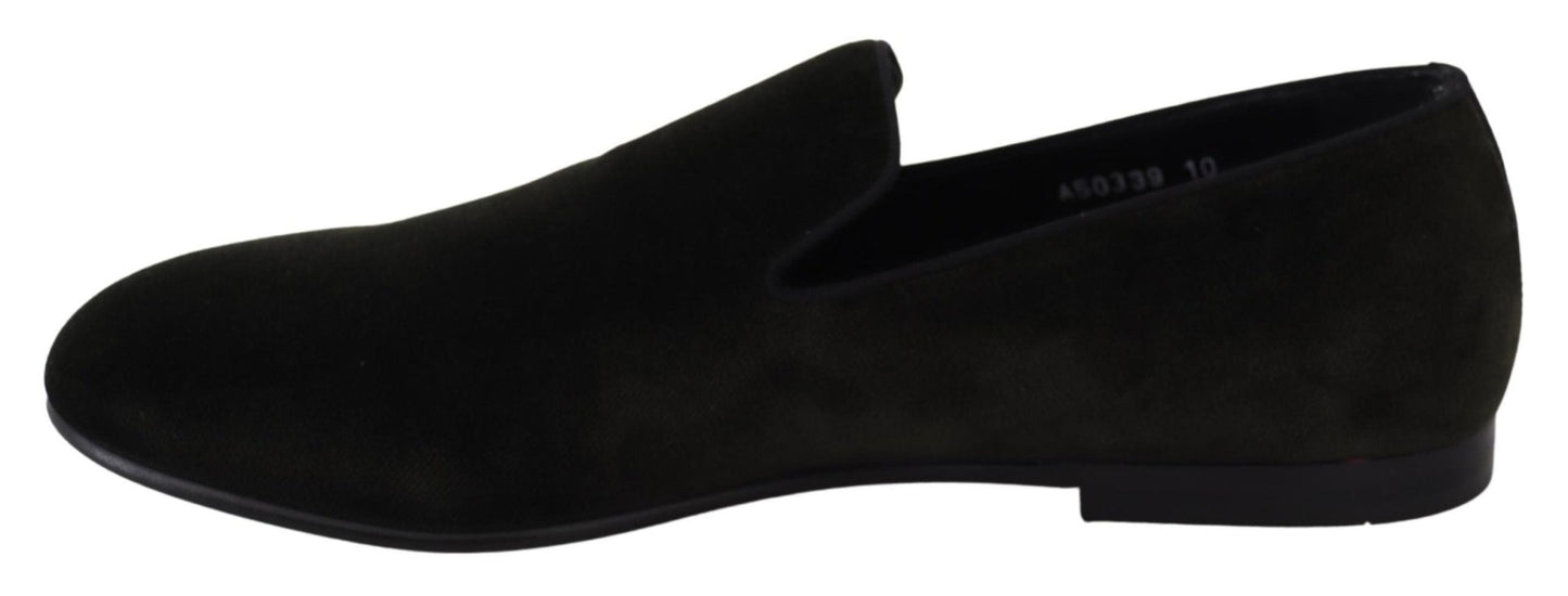 Dolce & Gabbana Green Velvet Slip On Mens Loafers Shoes - SMARTMARTNZ
