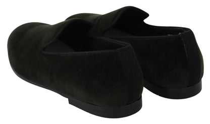 Dolce & Gabbana Green Velvet Slip On Mens Loafers Shoes - SMARTMARTNZ