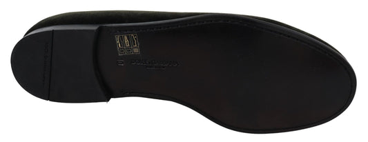 Dolce & Gabbana Green Velvet Slip On Mens Loafers Shoes - SMARTMARTNZ