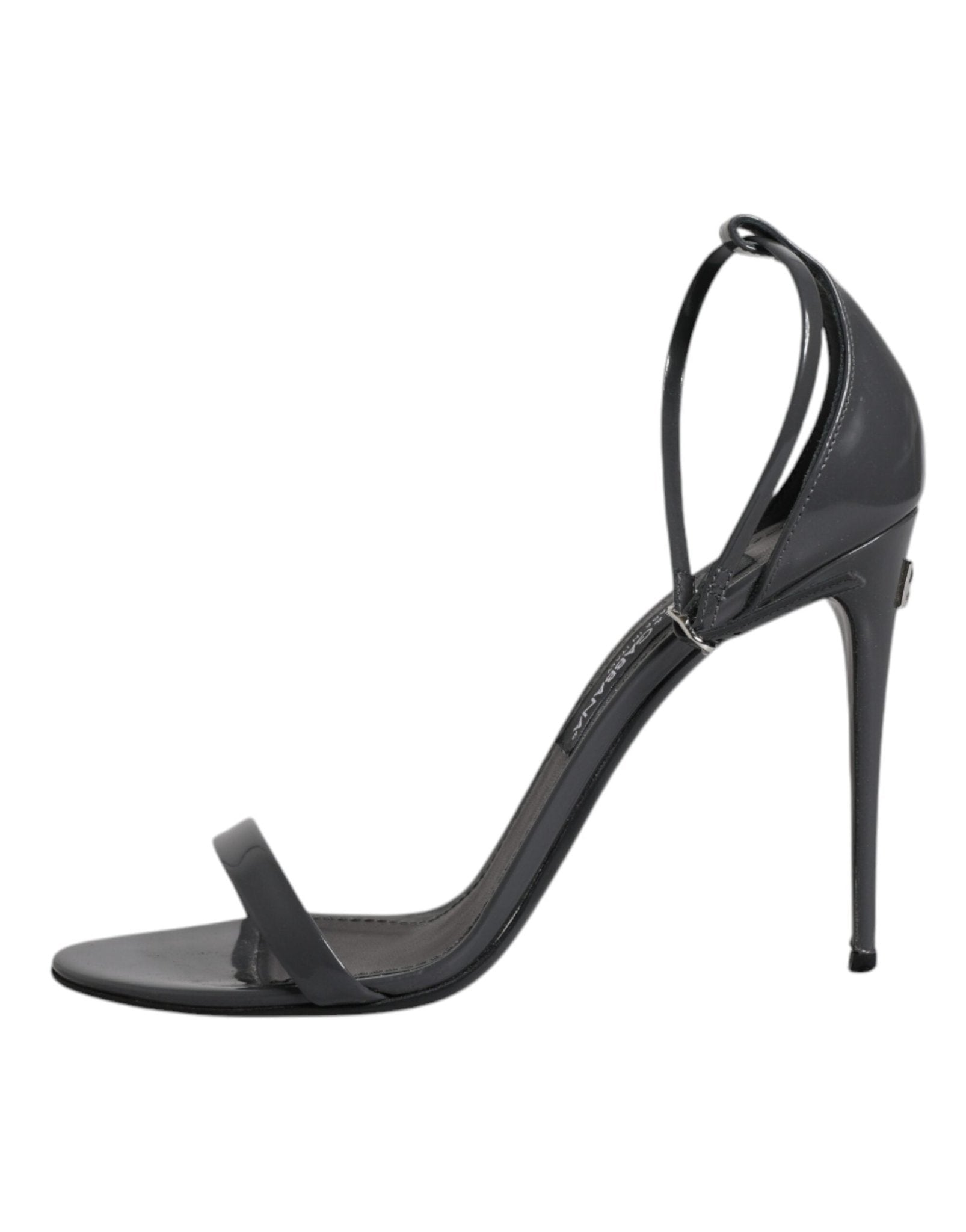 Dolce & Gabbana Grey Leather Ankle Strap Heel Sandals Shoes - SMARTMARTNZ