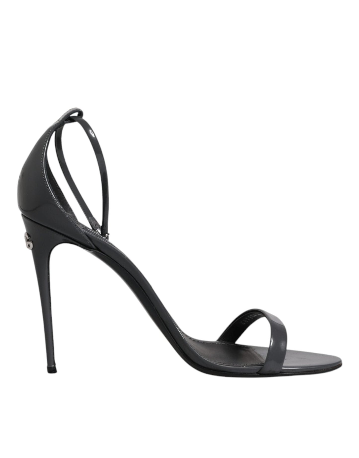 Dolce & Gabbana Grey Leather Ankle Strap Heel Sandals Shoes - SMARTMARTNZ