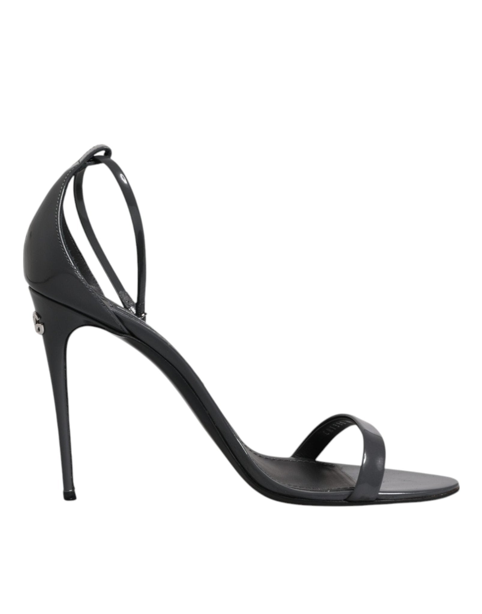 Dolce & Gabbana Grey Leather Ankle Strap Heel Sandals Shoes - SMARTMARTNZ