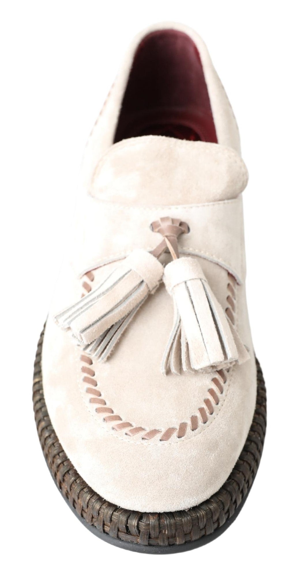 Dolce & Gabbana Ivory Suede Leather Men Espadrille Shoes - SMARTMARTNZ