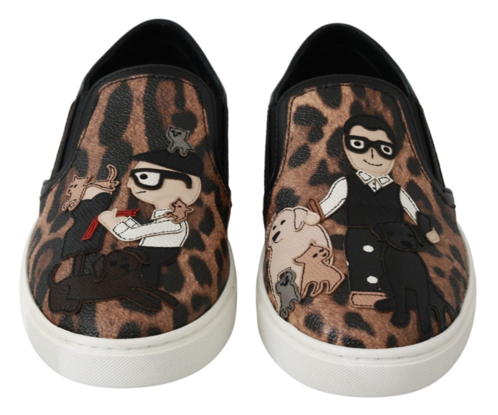 Dolce & Gabbana Leather Leopard dgfamily Loafers Shoes - SMARTMARTNZ