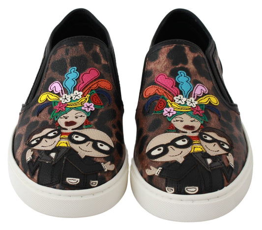 Dolce & Gabbana Leather Leopard dgfamily Loafers Shoes - SMARTMARTNZ