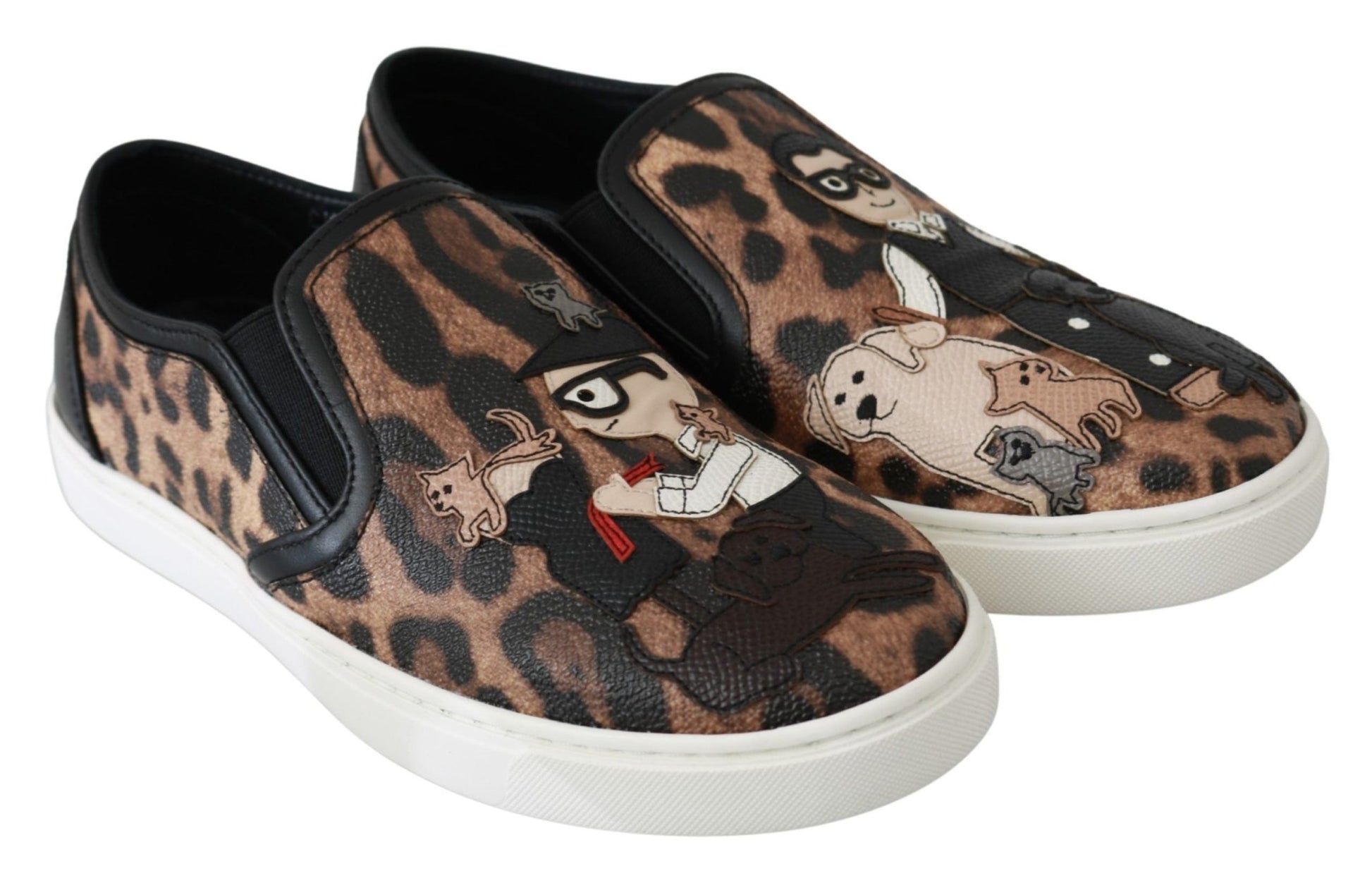 Dolce & Gabbana Leather Leopard dgfamily Loafers Shoes - SMARTMARTNZ