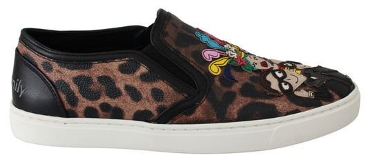 Dolce & Gabbana Leather Leopard dgfamily Loafers Shoes - SMARTMARTNZ