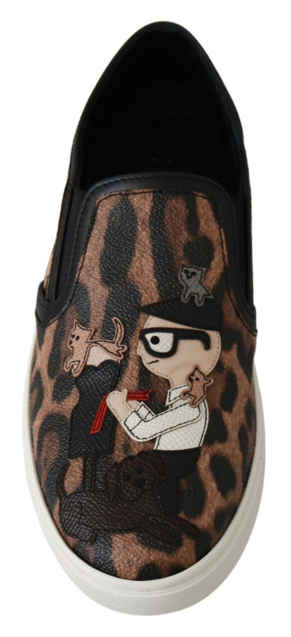 Dolce & Gabbana Leather Leopard dgfamily Loafers Shoes - SMARTMARTNZ