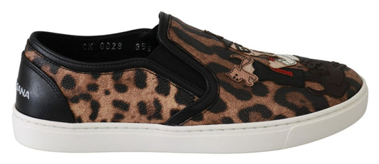 Dolce & Gabbana Leather Leopard dgfamily Loafers Shoes - SMARTMARTNZ
