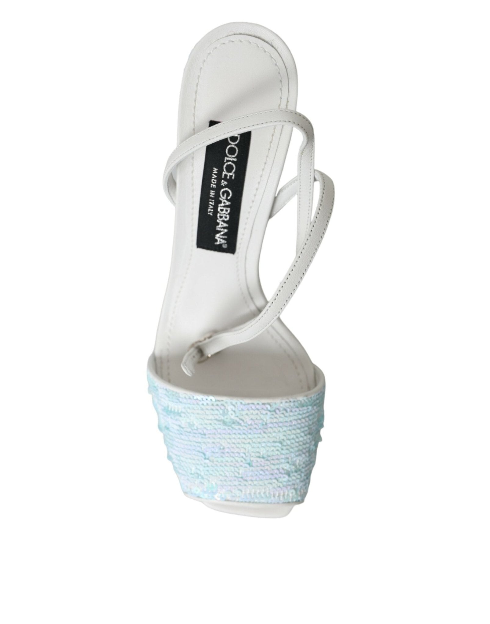 Dolce & Gabbana Light Blue Sequin Ankle Strap Sandals Shoes - SMARTMARTNZ