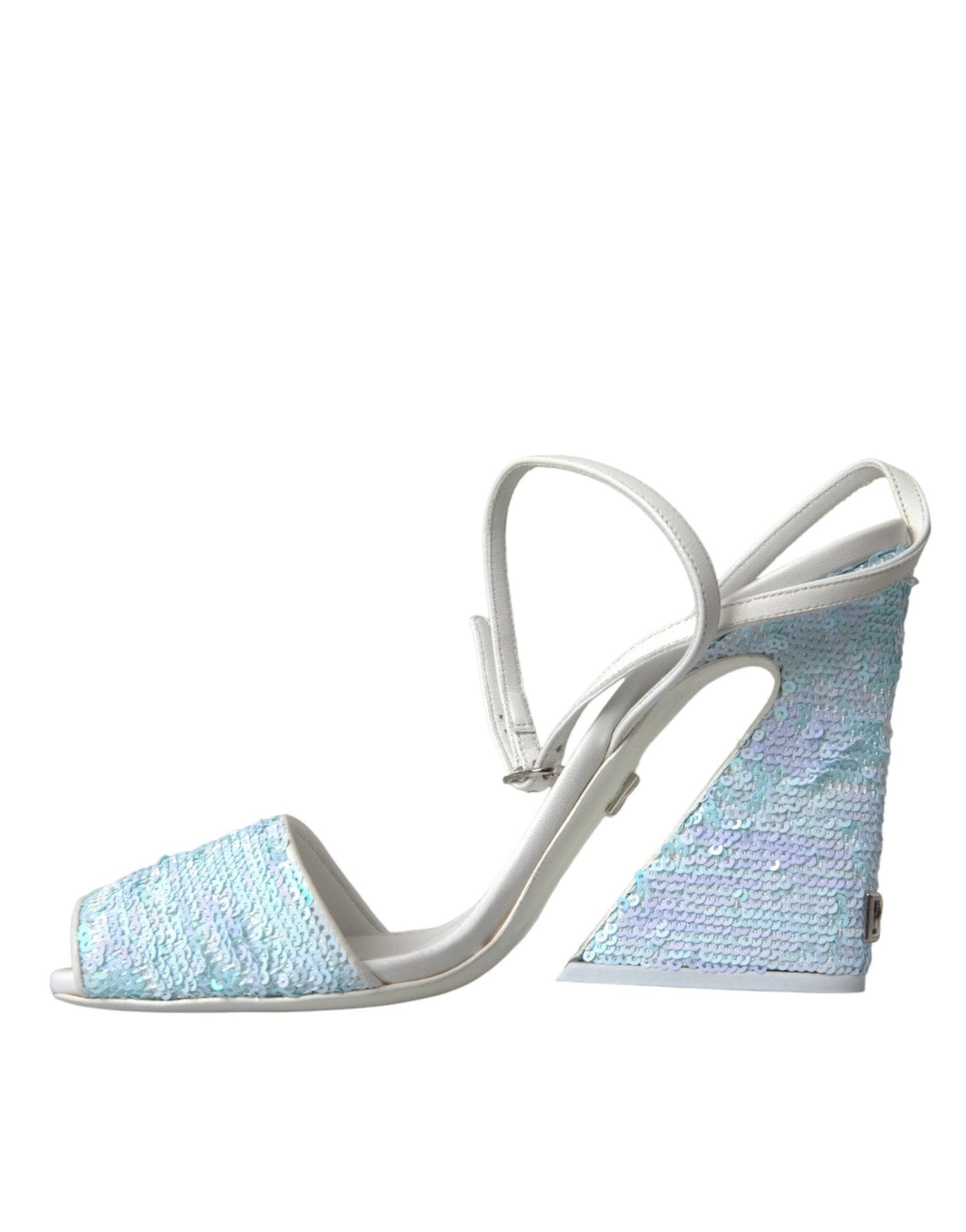 Dolce & Gabbana Light Blue Sequin Ankle Strap Sandals Shoes - SMARTMARTNZ