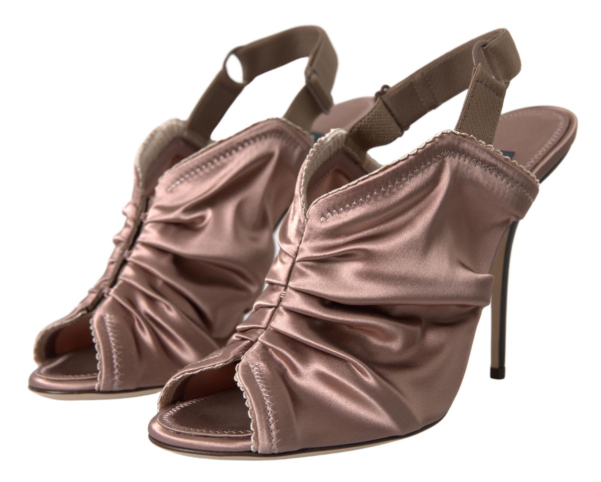 Dolce & Gabbana Light brown Slingback Corset Style Fastening stiletto heels - SMARTMARTNZ