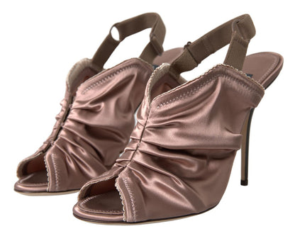 Dolce & Gabbana Light brown Slingback Corset Style Fastening stiletto heels - SMARTMARTNZ