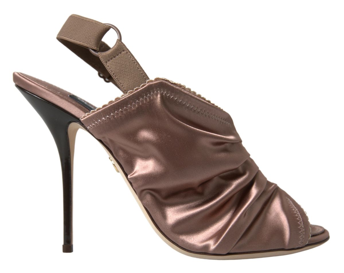 Dolce & Gabbana Light brown Slingback Corset Style Fastening stiletto heels - SMARTMARTNZ