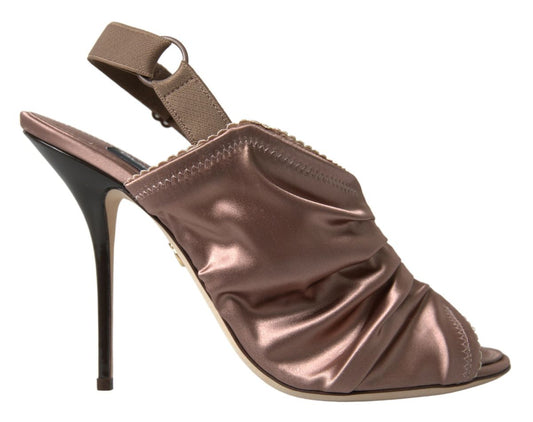 Dolce & Gabbana Light brown Slingback Corset Style Fastening stiletto heels - SMARTMARTNZ