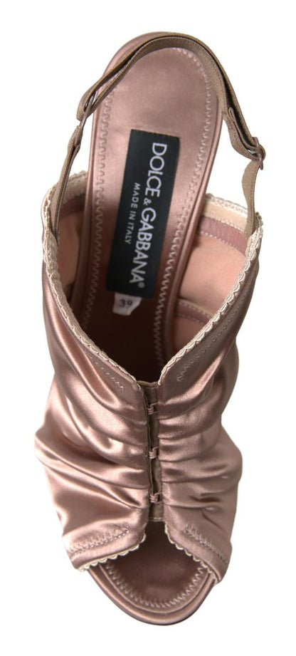 Dolce & Gabbana Light brown Slingback Corset Style Fastening stiletto heels - SMARTMARTNZ