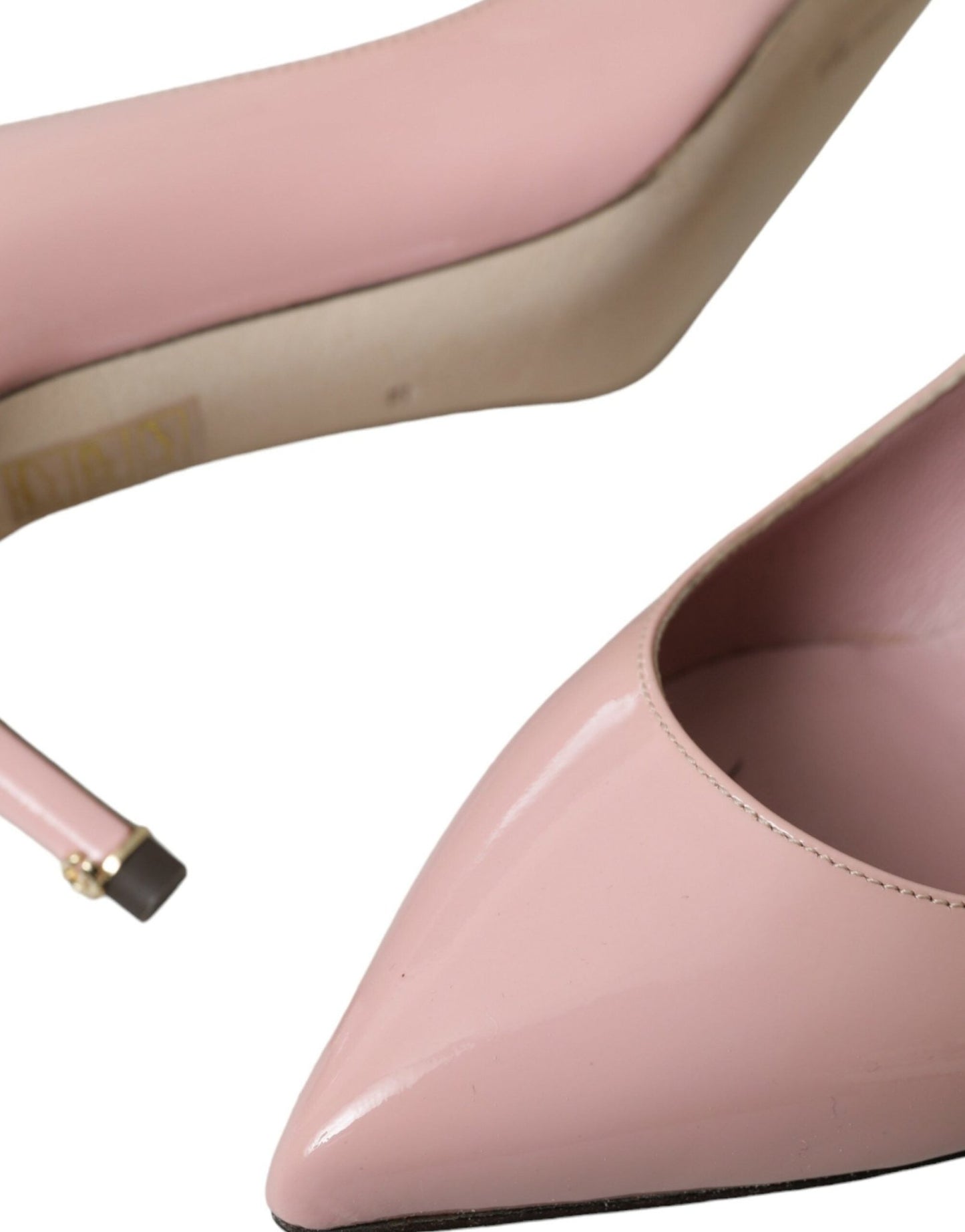 Dolce & Gabbana Light Pink Patent Leather Heels Pumps Shoes - SMARTMARTNZ
