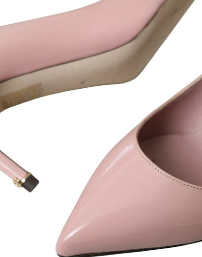 Dolce & Gabbana Light Pink Patent Leather Heels Pumps Shoes - SMARTMARTNZ