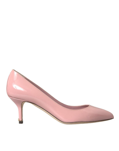Dolce & Gabbana Light Pink Patent Leather Heels Pumps Shoes - SMARTMARTNZ