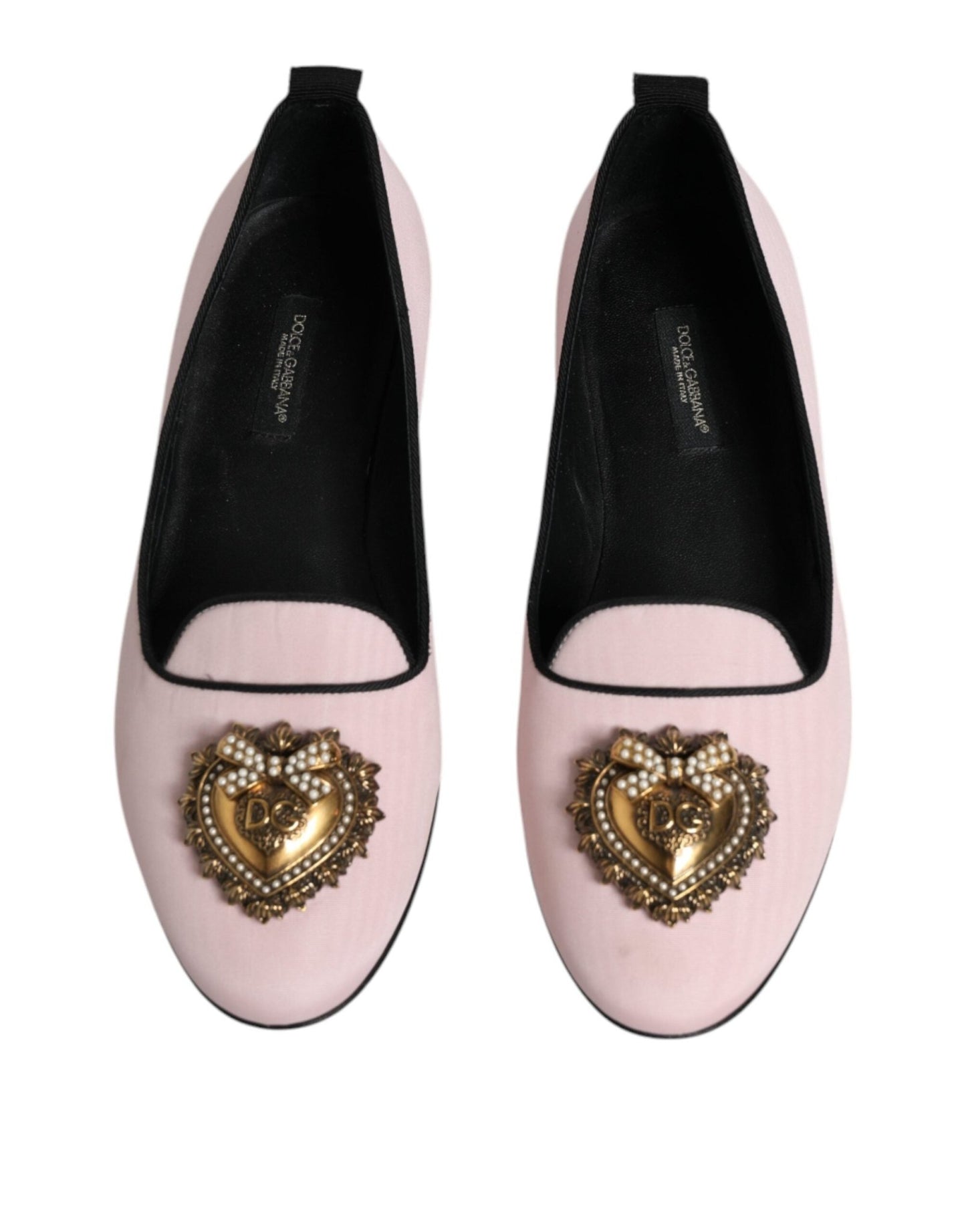 Dolce & Gabbana Light Pink Velvet Slip On Loafers Flats Shoes - SMARTMARTNZ
