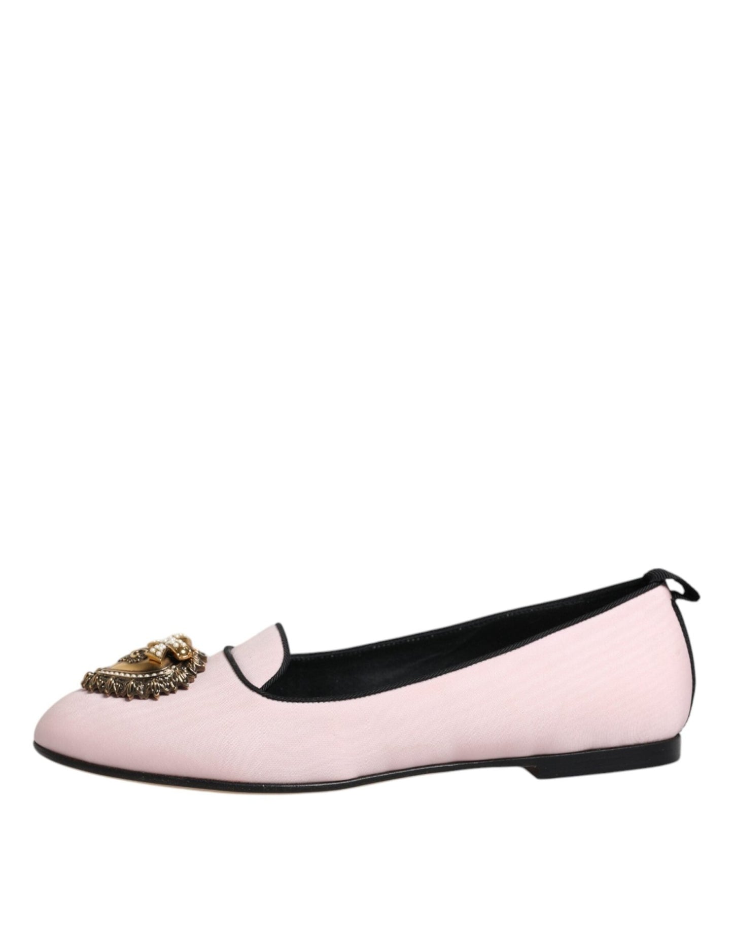 Dolce & Gabbana Light Pink Velvet Slip On Loafers Flats Shoes - SMARTMARTNZ