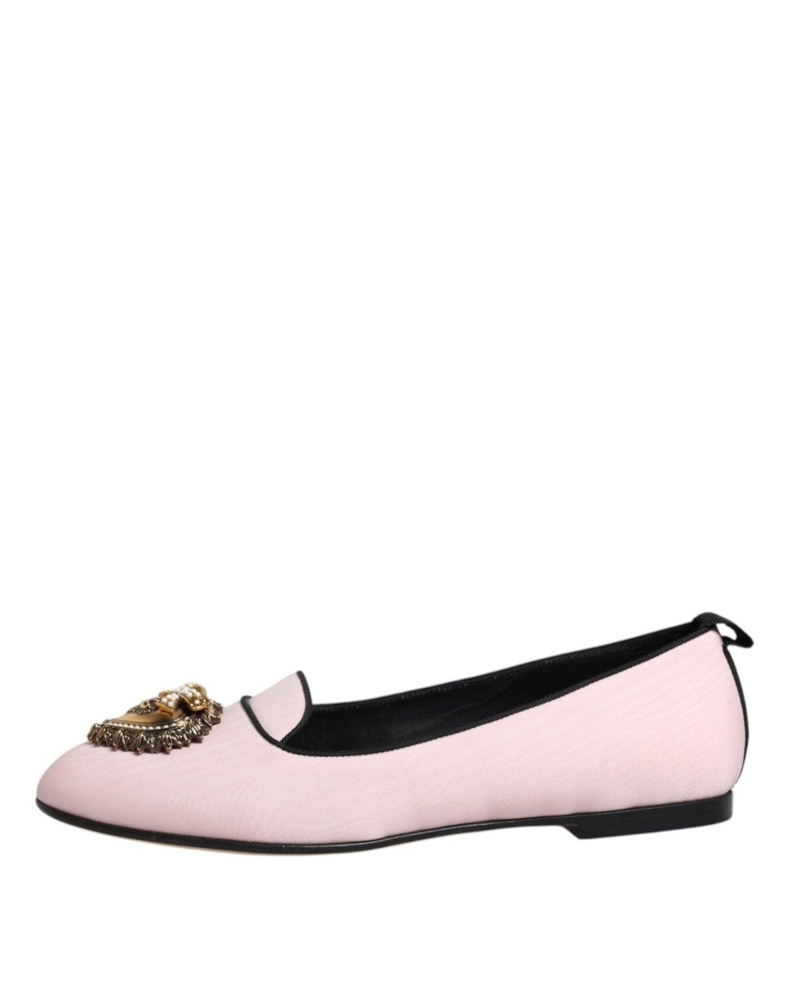Dolce & Gabbana Light Pink Velvet Slip On Loafers Flats Shoes - SMARTMARTNZ