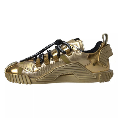 Dolce & Gabbana Metallic Gold NS1 Low Top Sneakers Shoes Sneakers - SMARTMARTNZ