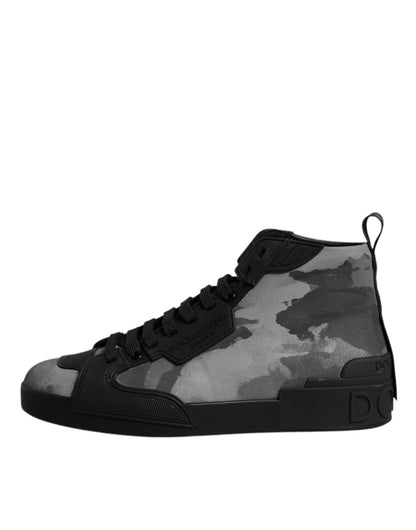 Dolce & Gabbana Multicolor Camouflage High Top Sneakers Shoes - SMARTMARTNZ