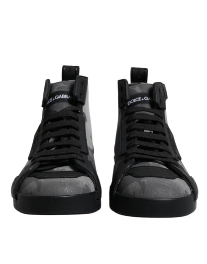 Dolce & Gabbana Multicolor Camouflage High Top Sneakers Shoes - SMARTMARTNZ