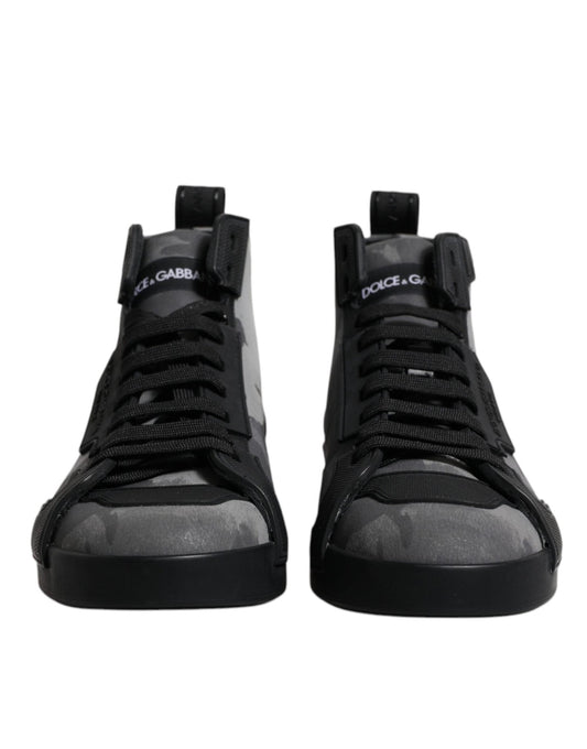 Dolce & Gabbana Multicolor Camouflage High Top Sneakers Shoes - SMARTMARTNZ