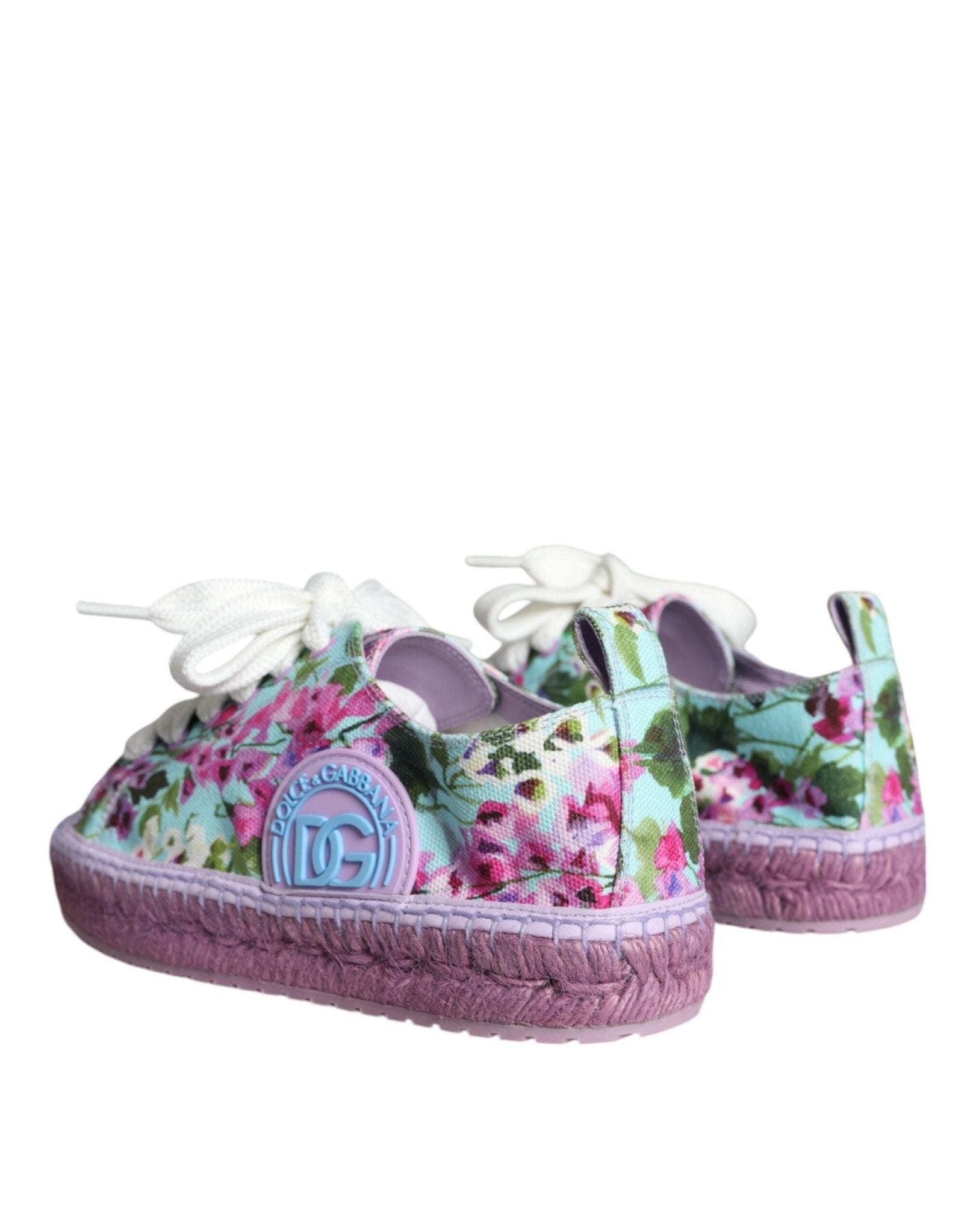Dolce & Gabbana Multicolor Canvas Floral Espadrilles Sneakers Shoes - SMARTMARTNZ