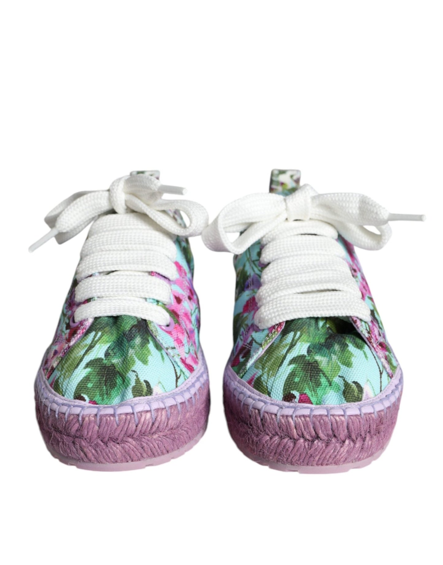 Dolce & Gabbana Multicolor Canvas Floral Espadrilles Sneakers Shoes - SMARTMARTNZ