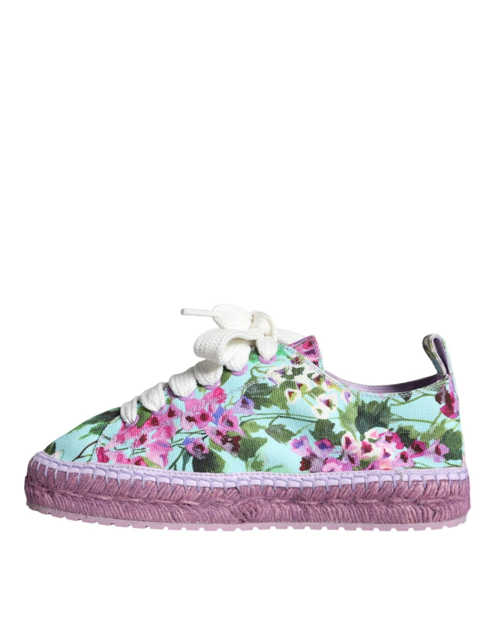 Dolce & Gabbana Multicolor Canvas Floral Espadrilles Sneakers Shoes - SMARTMARTNZ