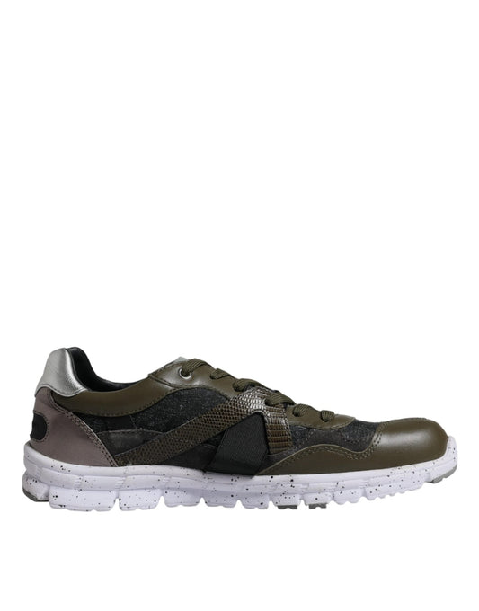 Dolce & Gabbana Multicolor Canvas Leather Low Top Sneaker Shoes - SMARTMARTNZ