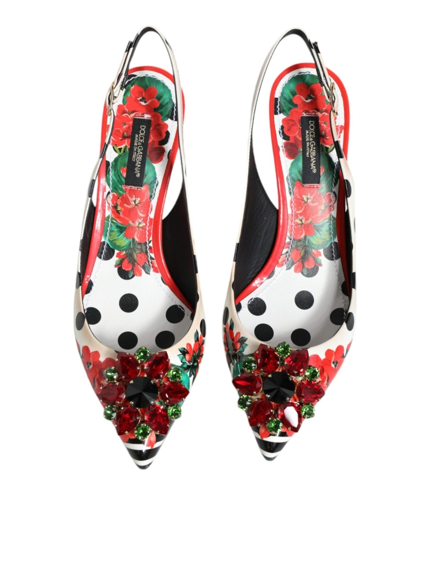 Dolce & Gabbana Multicolor Crystal Heels Slingback Shoes - SMARTMARTNZ