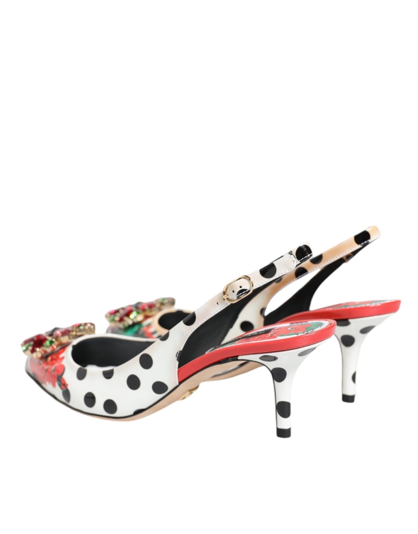Dolce & Gabbana Multicolor Crystal Heels Slingback Shoes - SMARTMARTNZ