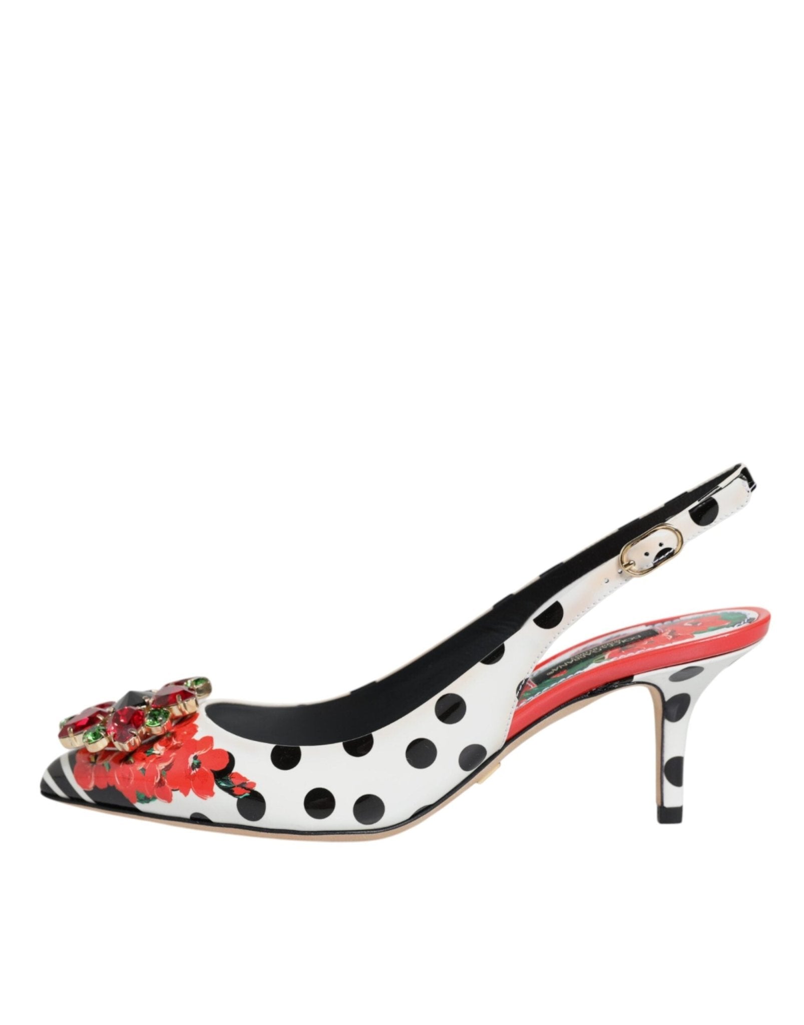 Dolce & Gabbana Multicolor Crystal Heels Slingback Shoes - SMARTMARTNZ