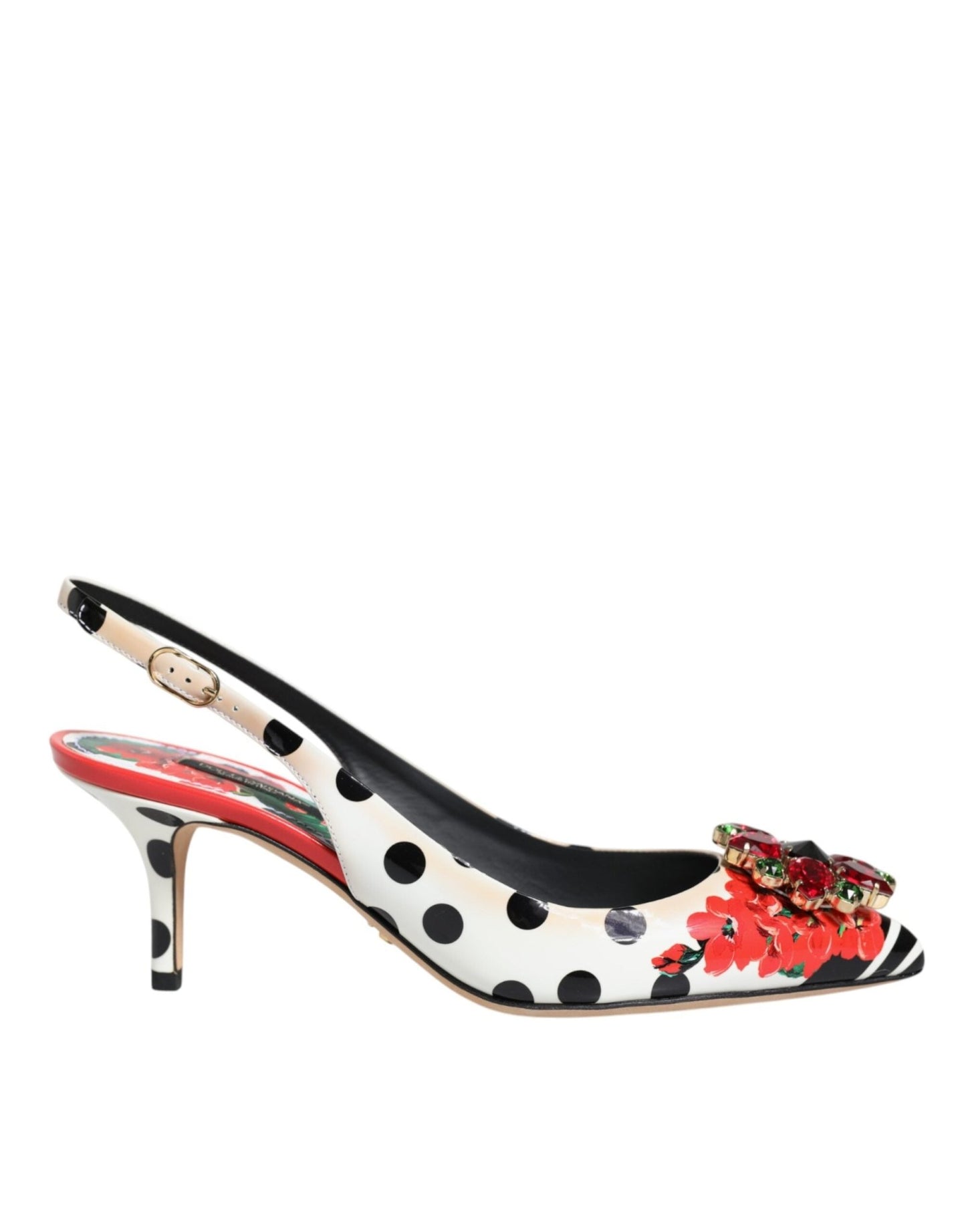 Dolce & Gabbana Multicolor Crystal Heels Slingback Shoes - SMARTMARTNZ