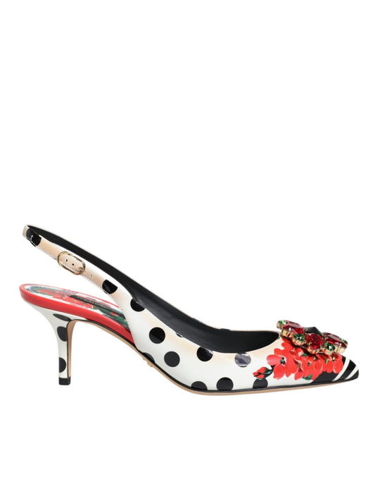 Dolce & Gabbana Multicolor Crystal Heels Slingback Shoes - SMARTMARTNZ