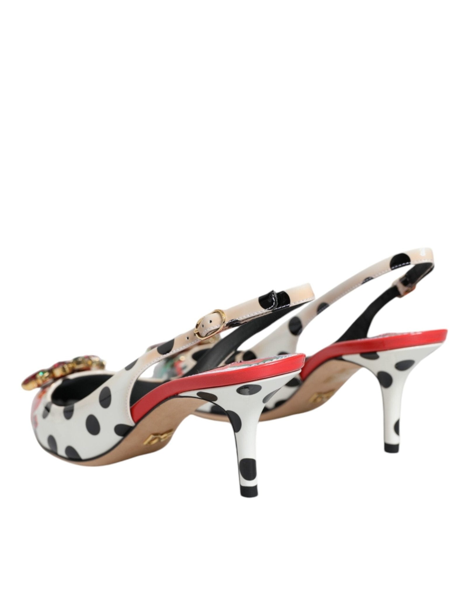 Dolce & Gabbana Multicolor Crystal Heels Slingback Shoes - SMARTMARTNZ