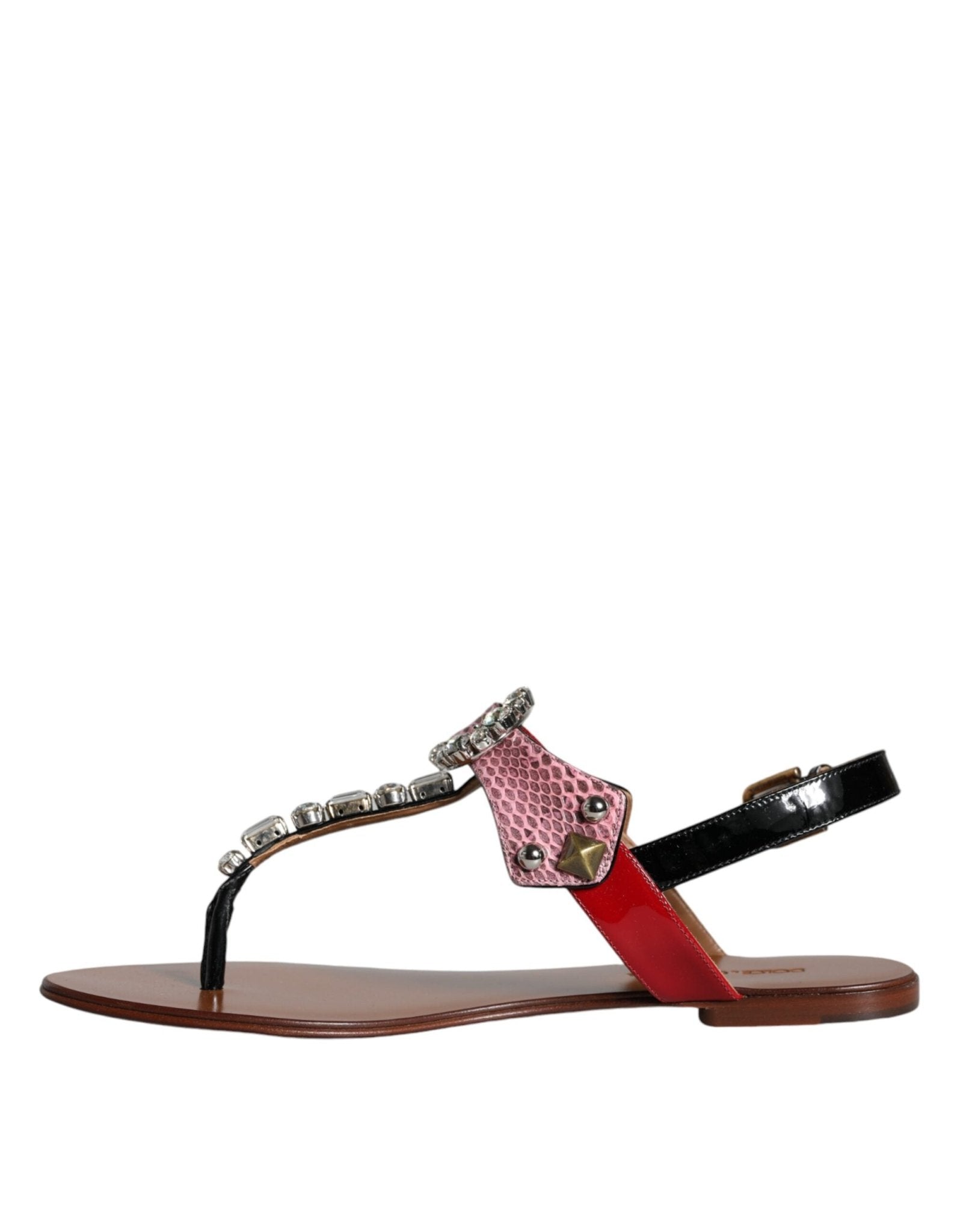 Dolce & Gabbana Multicolor Crystal Sandals Flip Flops Shoes - SMARTMARTNZ