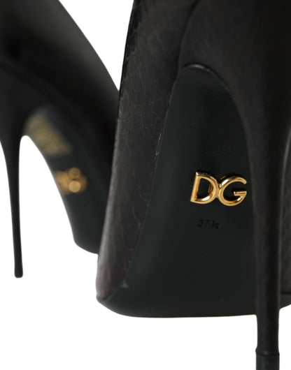 Dolce & Gabbana Multicolor Exotic Leather Heels Pumps Shoes - SMARTMARTNZ