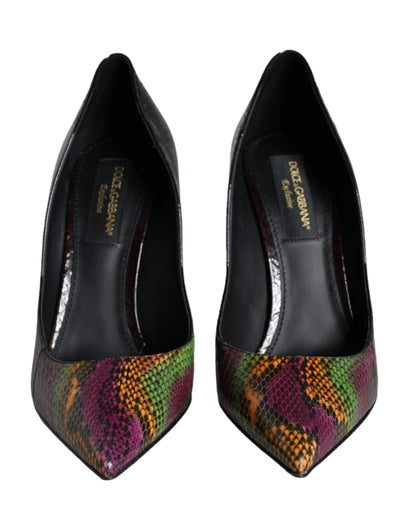 Dolce & Gabbana Multicolor Exotic Leather Heels Pumps Shoes - SMARTMARTNZ