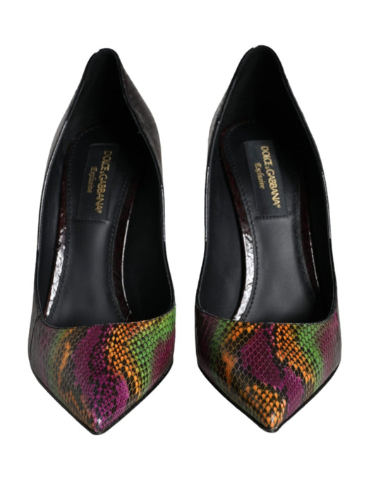 Dolce & Gabbana Multicolor Exotic Leather Heels Pumps Shoes - SMARTMARTNZ
