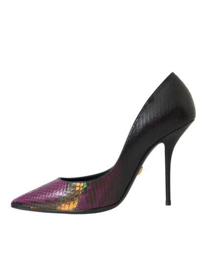 Dolce & Gabbana Multicolor Exotic Leather Heels Pumps Shoes - SMARTMARTNZ